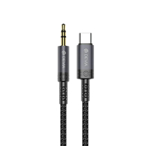 DEVIA Cable USB-C a Jack 3,5mm 1m (Negro)