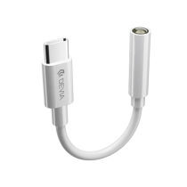 DEVIA Adaptador USB-C A Jack 3.5mm (Blanco)