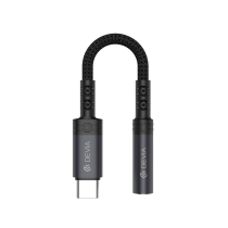 DEVIA Adaptador USB-C a Jack 3.5mm (Negro)