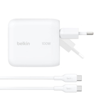 BELKIN Cargador de Red USB-C 100W con Cable USB-C a USB-C 1,5m (Blanco)